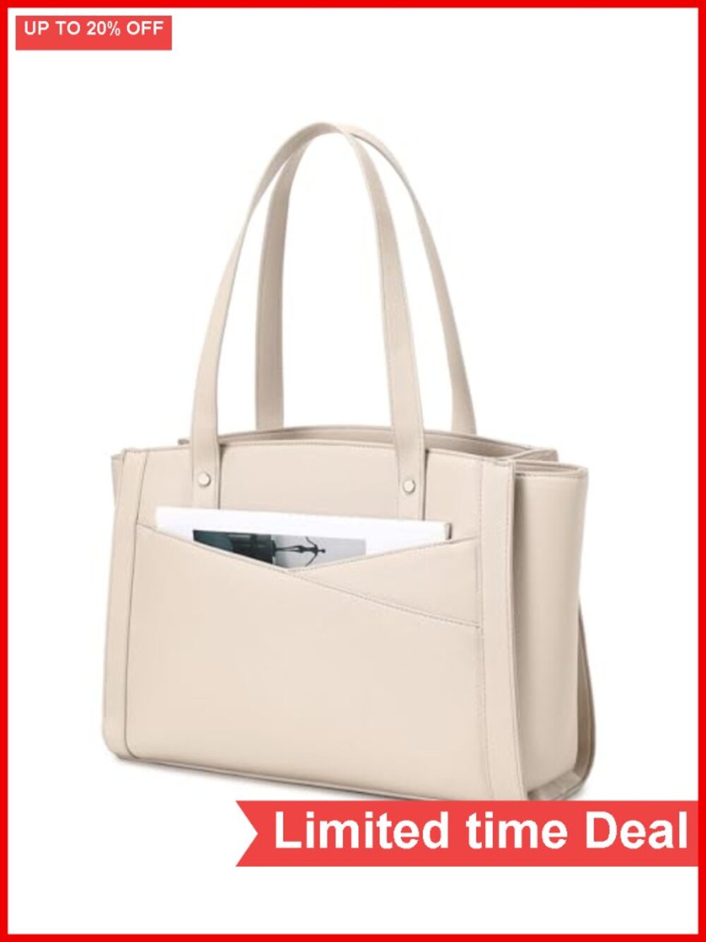 PU Leather Work Tote Bag for Women 15.6 Inch Laptop Messenger Shoulder Bag